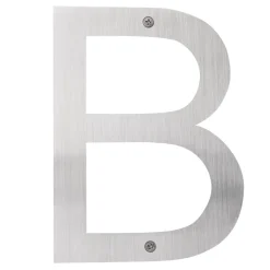 Husnumre & -Bogstaver*Husbogstav B rustfrit stål 25 cm