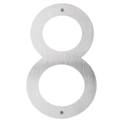Husnumre & -Bogstaver*Husnummer 8 rustfrit stål 40 cm