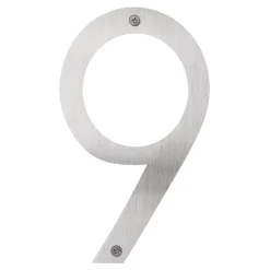 Husnumre & -Bogstaver*Husnummer 9 rustfrit stål 25 cm