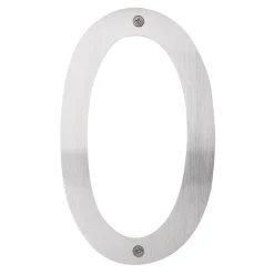 Husnumre & -Bogstaver*Husnummer 0 rustfrit stål 25 cm