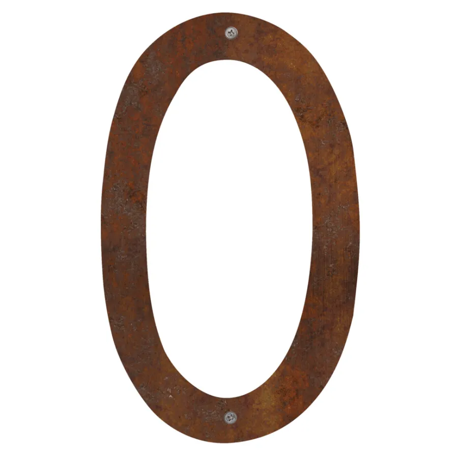 Husnumre & -Bogstaver*Husnummer 0 stål rustlook 40 cm