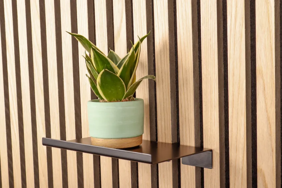 HOME it Hylder|Akustikpaneler & Tilbehør*Hylde til akustikpanel 20 cm sort Mat sort