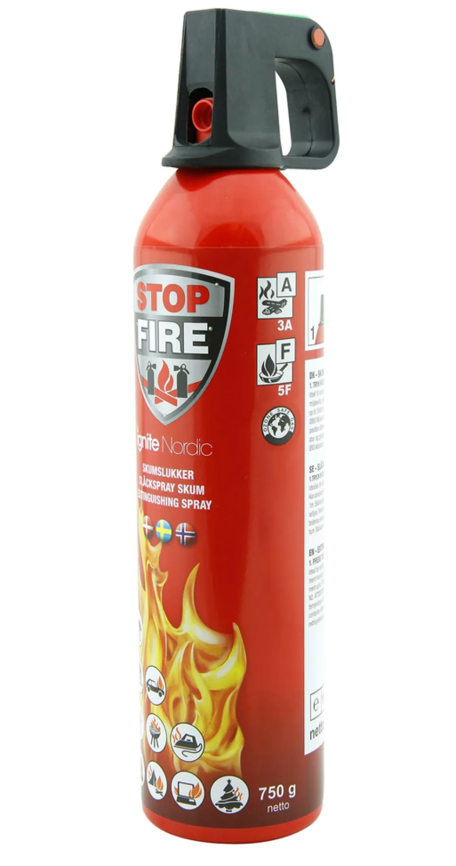 Ignite Nordic Røgalarmer & Brandslukkere*skumslukker 750 ml Rød