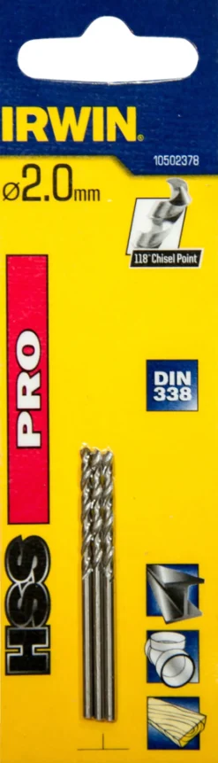 Irwin Bor & Bits*HSS Pro bor Ø2 mm 3 stk.