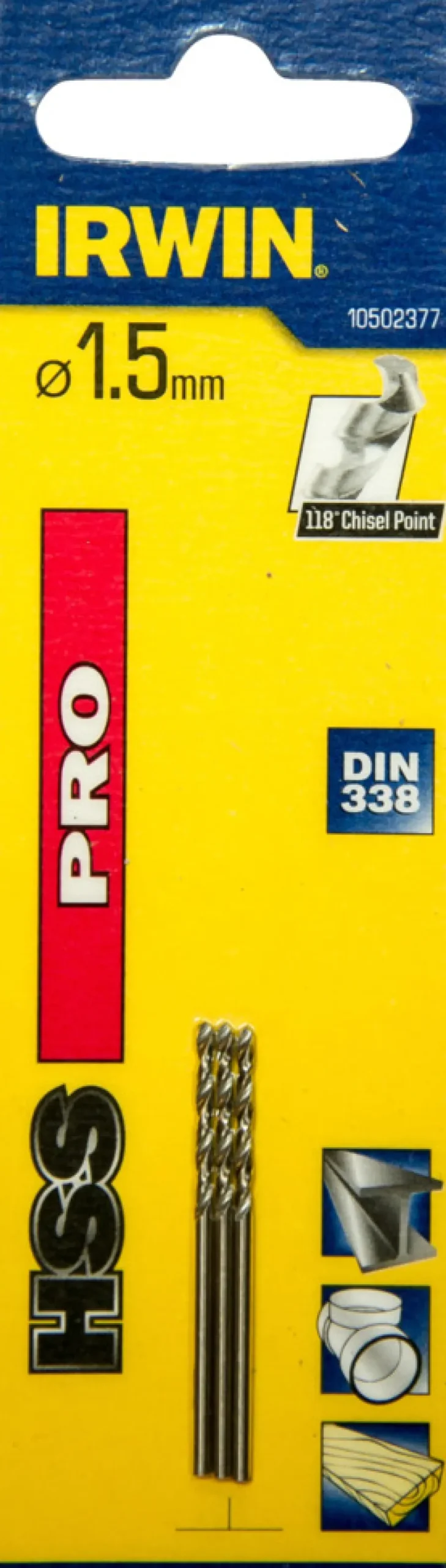Irwin Bor & Bits*HSS Pro bor Ø1,5 mm 3 stk.