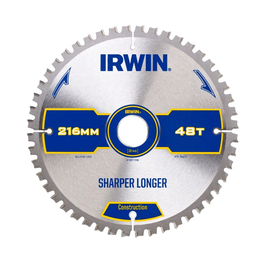 Irwin Savblade & -Klinger*rundsavsklinge Ø216 x 30 mm - 48T