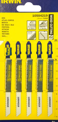 Irwin Savblade & -Klinger*stiksavsklinger til træ - T101B - 5 stk.