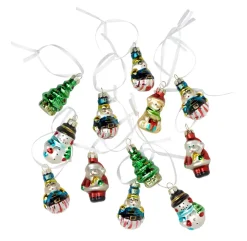 Stemning® Juledekoration*Julekugler m/figurer glas H5 cm 12 stk.