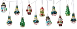 Stemning® Juledekoration*Julekugler m/figurer glas H5 cm 12 stk.