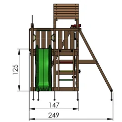 Jungle Gym Jungle Gym Legetårne*Safari legetårn m/grå rutsjebane & gynger grå Natur