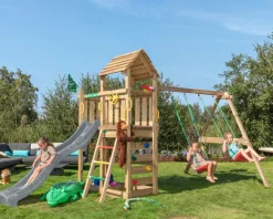 Jungle Gym Jungle Gym Legetårne*Safari legetårn m/grå rutsjebane & gynger grå Natur