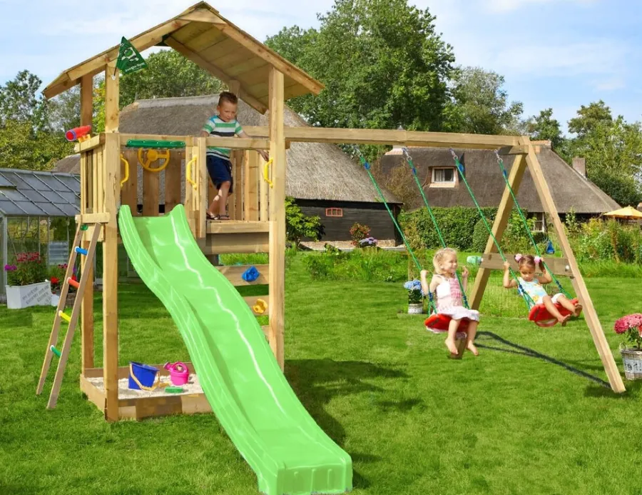 Jungle Gym Jungle Gym Legetårne*Sierra 2.1 legetårn med rutsjebane & gyngestativ Natur