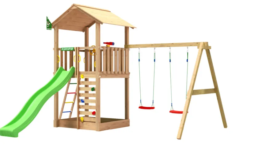 Jungle Gym Jungle Gym Legetårne*Sierra 2.1 legetårn med rutsjebane & gyngestativ Natur