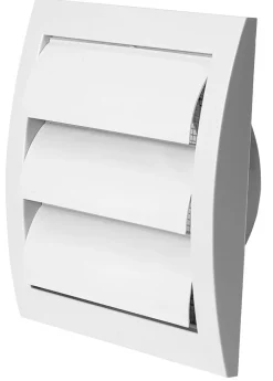 Ventilation*Kanalrist med vindstop 14,7 x 15,2 cm - Hvid