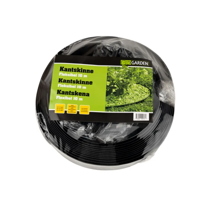 Garden® Bedafgrænsning & Minihegn*Kantskinne fleksibel til bed/græs 10 meter -