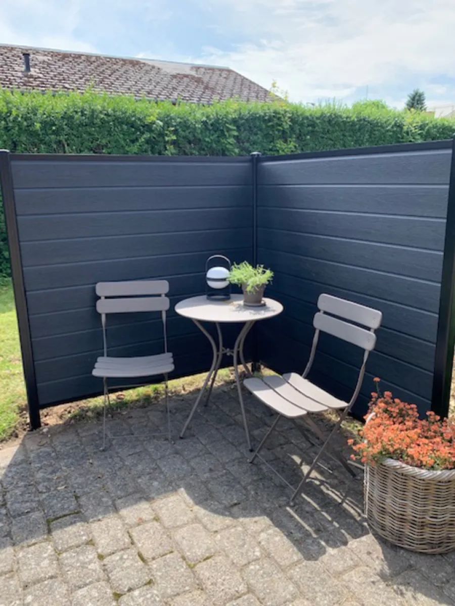 Kirkedal by TreeTops Komposithegn*Kirkedal Alu Light hegn tilkøbssæt sort 184 x 150 cm