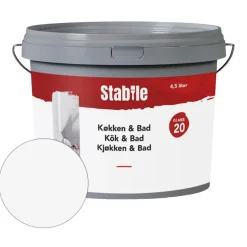 Stabile® Vægmaling*Køkken & Bad 20 vægmaling 4,5 liter - Hvid