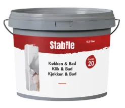 Stabile® Vægmaling*Køkken & Bad 20 vægmaling modehvid 4,5 liter - Modehvid (NCS-kode s1002-y20r)
