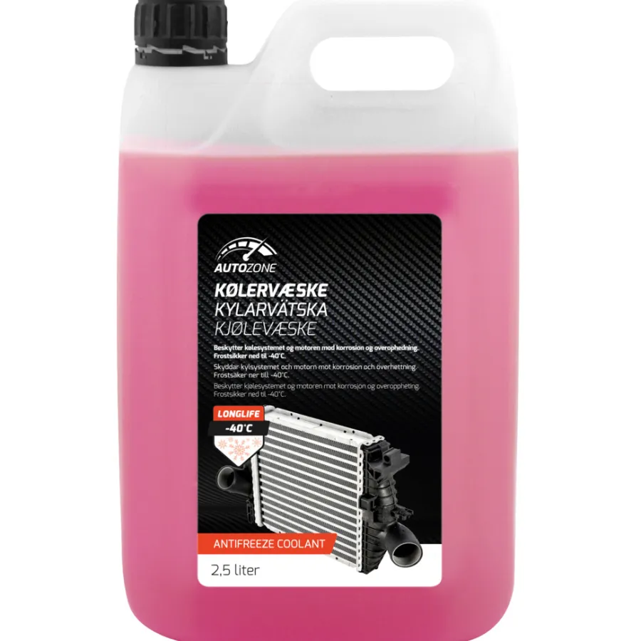 AutoZone® Motorolie & Sprinklervæske*Kølervæske rød 2,5 liter -