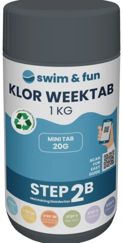 Swim & Fun Poolkemi & Testudstyr*Klor WeekTab langsomklor 1 kg -