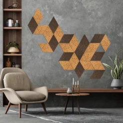 Akustikpaneler & Tilbehør|Loftbeklædning*Korkpanel diamond 6 stk. Country