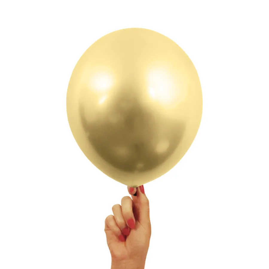Pynt & Festudstyr*Kromballon 30 cm 4 stk. guld