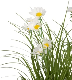 Sæsonafslutning|Kunstige Planter*Kunstgræs med margueritblomster 50 cm