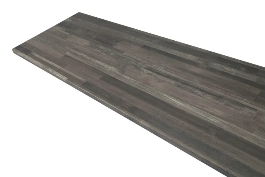 Bordplader*Laminatbordplade sort/grå træ 28 mm x 61 x 300 cm