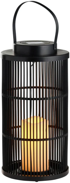Garden® Sæsonafslutning|Solcellelamper*Lanterne med solceller Ø18 x 36 cm - Sort