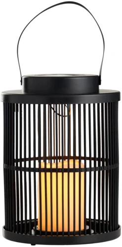 Garden® Sæsonafslutning|Solcellelamper*Lanterne med solceller Ø18 x 25 cm - Sort