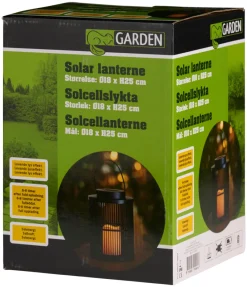 Garden® Sæsonafslutning|Solcellelamper*Lanterne med solceller Ø18 x 25 cm - Sort
