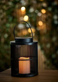Garden® Sæsonafslutning|Solcellelamper*Lanterne med solceller Ø18 x 25 cm - Sort
