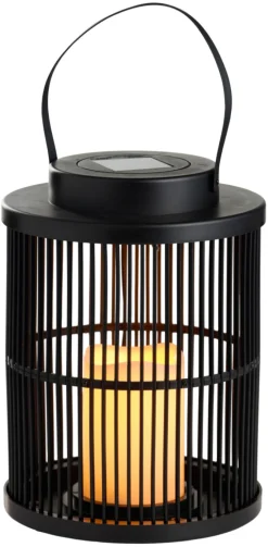 Garden® Sæsonafslutning|Solcellelamper*Lanterne med solceller Ø18 x 25 cm - Sort