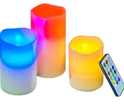 Dekorativ Belysning - Indendørs*LED-bloklys med farveskift 3-pk.
