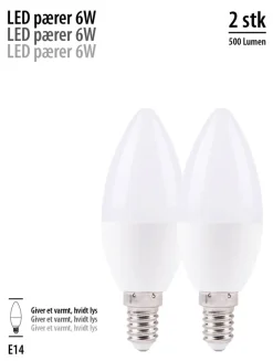 Led-Pærer*LED-kertepære 5 W E14 2-pk.