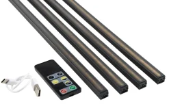 FibroTech Led-Bånd*LED-lysskinne til akustikpanel sort 3 meter 4-pk.