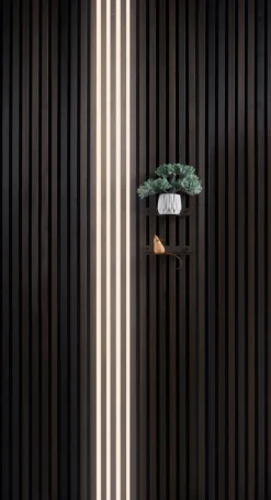 FibroTech Led-Bånd*LED-lysskinne til akustikpanel sort 2,4 meter 4-pk.