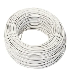 Kabler & Ledninger*Ledning flad 2 x 0,75 mm² 100 meter Hvid