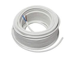 Kabler & Ledninger*Ledning rund 2 x 0,75 mm 25 meter Hvid
