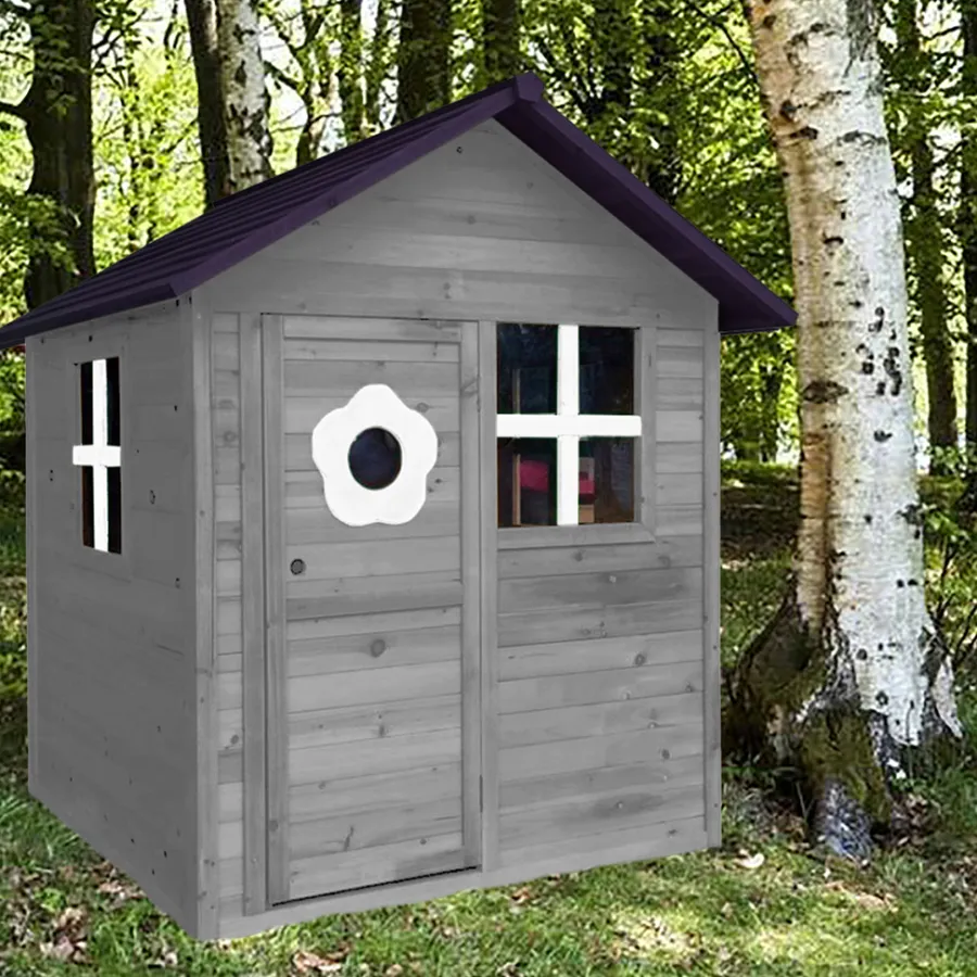 Nordic Play Sandkasser & Legehuse*Legehus 148 x 132 cm - Grå/sort