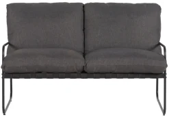 Loungemøbler*Loungesæt 4 dele sort stel/grå hynder Sort stel/grå hylder