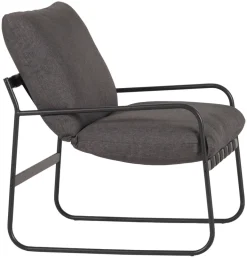 Loungemøbler*Loungesæt 4 dele sort stel/grå hynder Sort stel/grå hylder