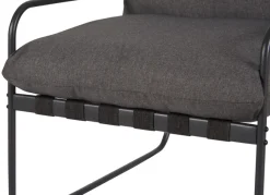 Loungemøbler*Loungesæt 4 dele sort stel/grå hynder Sort stel/grå hylder