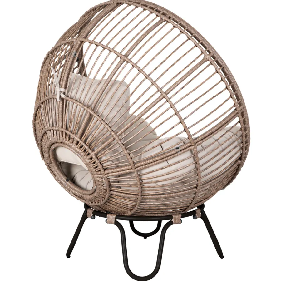Sunlife® Havestole|Loungemøbler*Loungestol Louisiana natur/sort inkl. hynde -