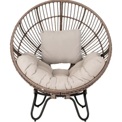 Sunlife® Havestole|Loungemøbler*Loungestol Louisiana natur/sort inkl. hynde -