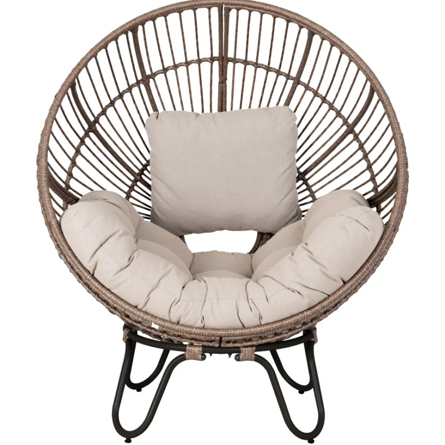 Sunlife® Havestole|Loungemøbler*Loungestol Louisiana natur/sort inkl. hynde -