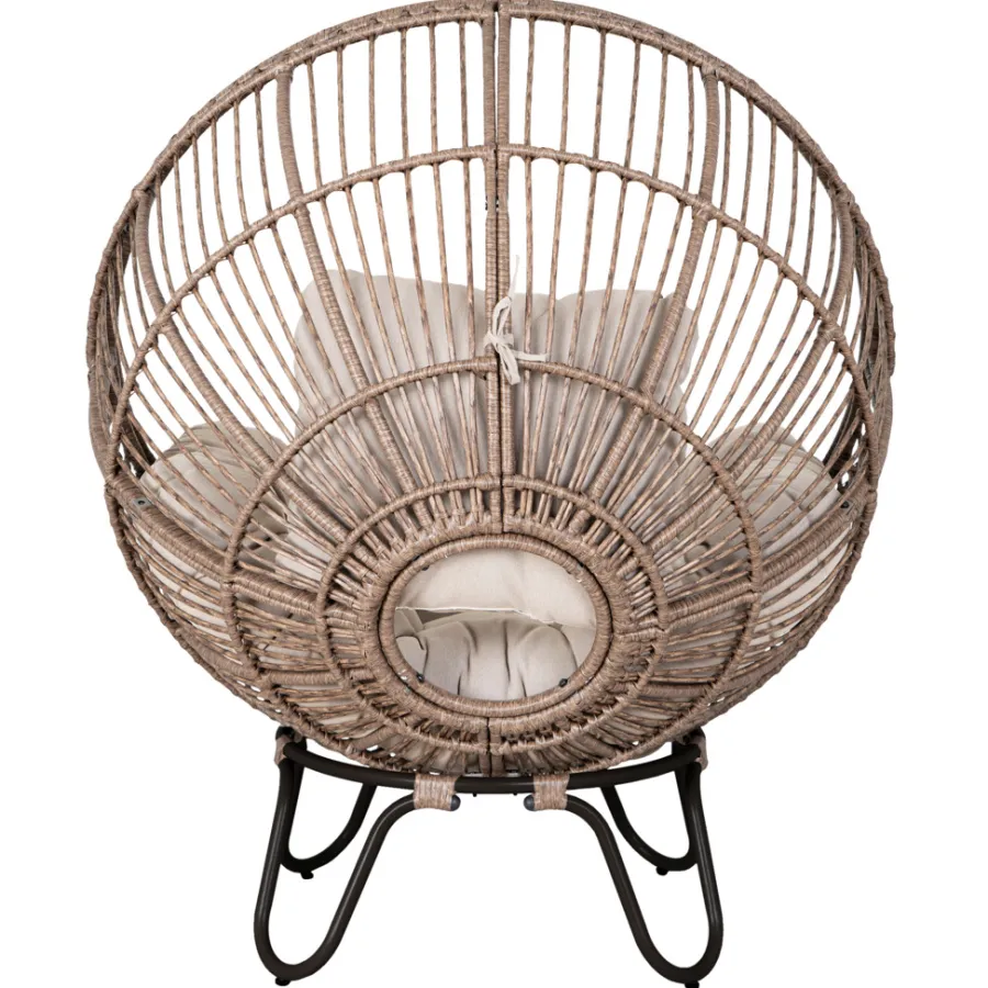 Sunlife® Havestole|Loungemøbler*Loungestol Louisiana natur/sort inkl. hynde -