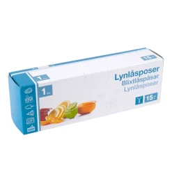 Husholdningsartikler*Lynlåsposer 1 liter 15 stk.
