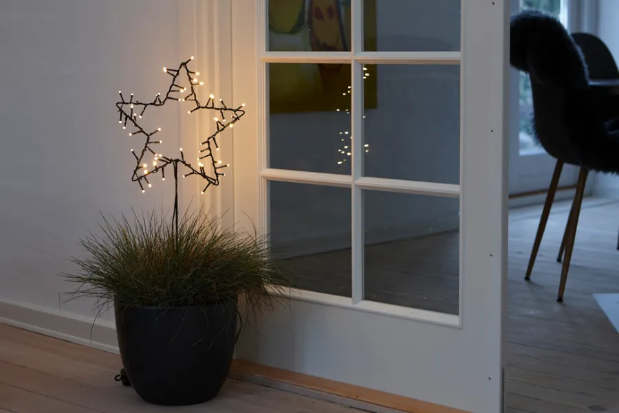 Stemning® Dekorativ Belysning - Udendørs*Lysstjerne spyd/ophæng 30 cm