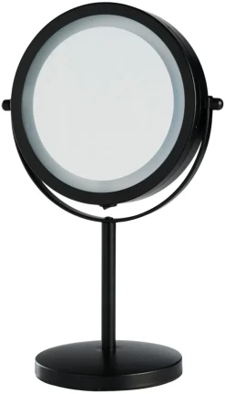 DAY Tilbehør Til Badeværelset|Spejle*Makeup spejl m/lys Ø 17,5 cm - Sort
